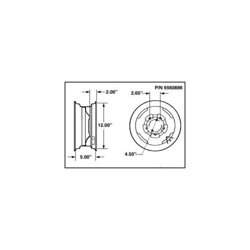 Стандартный обод колеса (12 x 5) для погрузчиков, 6560886