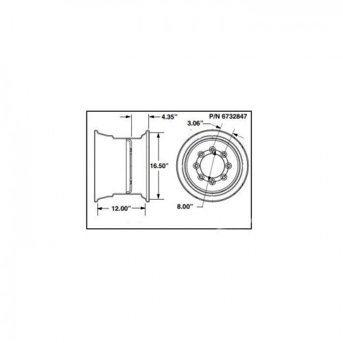 Обод колеса, 16,5 X 12 X 8, 6732847