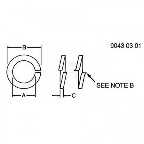 Стопорная шайба, Washer, Helical Spring Lock, Rglr 12H302 