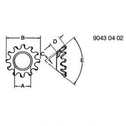 Шайба, Washer, Tooth, Countersunk External 12H324 