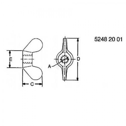 Гайка-барашек, Nut, Metric Forged Wing 14M7020 