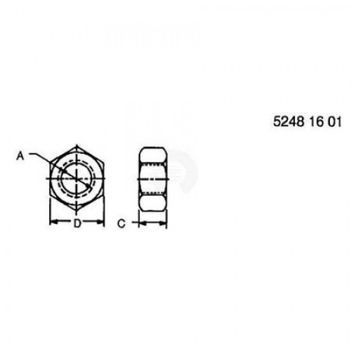 Гайка, Nut, Metric, Thin Hex 14M7151 