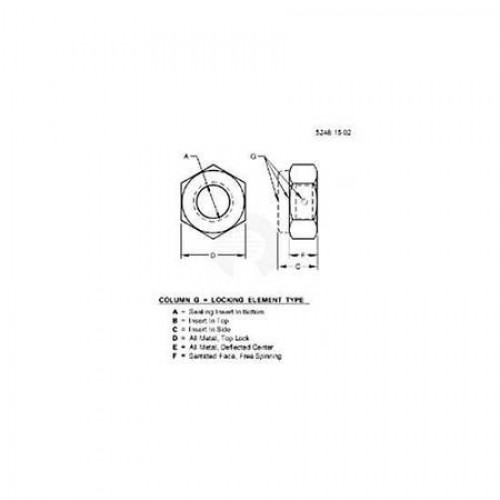 Стопорная гайка, Nut, Metric, Hex Prevailing Torque 14M7168 