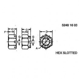 Гайка, Nut, Metric Hex Slotted 14M7189 