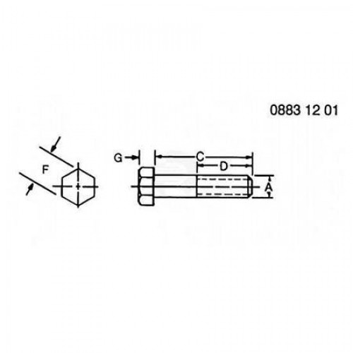 Винт с головкой, Screw, Hex Head 19H1944 