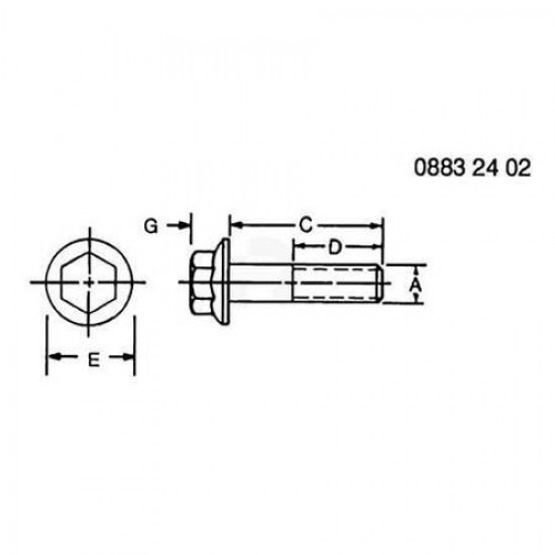 Винт, Screw, Hex Flange Head 19H3411 