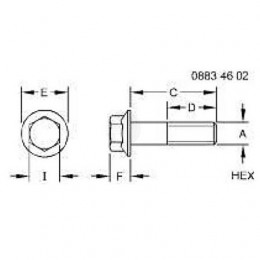 Винт, Screw, Flanged, Metric 19M10270 