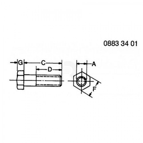 Винт с головкой, Screw, Hex Head, Metric 19M10311 