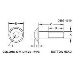 Винт, Screw, Hex Socket,oval Head Flanged 19M8883 