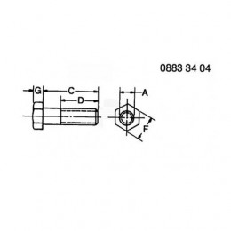 Винт с головкой, Screw, Hex Hd, Metric, L.h. Thd 19M9018 