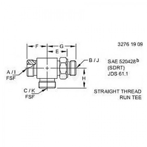 Тройник, Run Tee,o-ring Fsf 38H1022 