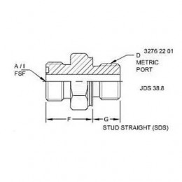 Фитинг переходника, Stud Straight (sds), Orfs 38H5003 