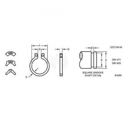 Пружинное кольцо, Ring, External Snap 40M7046 