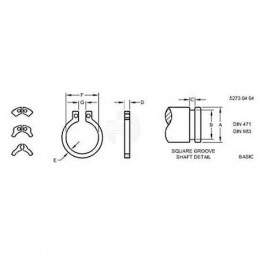 Пружинное кольцо, Ring, External Snap 40M7048 