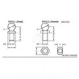 Шаровой палец, Ball, Stud, Metric, Threaded 55M7012 