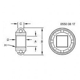 Шариковый подшипник, #208 Bearing (1 1/8 Sq. Bore) A20175 