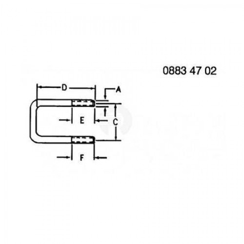 П-образный болт, U-bolt, M20 X 145, 4in Span Ht Zn A58289 