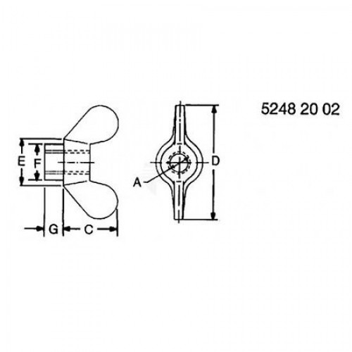 Гайка-барашек, Wing Nut, Knife Bank AH214386 