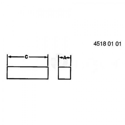 Шпонка вала, Shaft Key, 6 X 6 X 122 Hardened H227073 