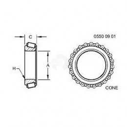 Наружн. кольцо подшипн., Bearing Cone, Bearing Cone R154778 