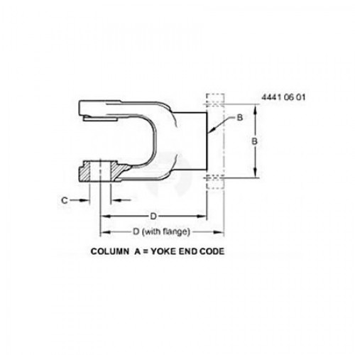 Вилка универсал. шарнира, Yoke,universal-joint W/plug RE42373 