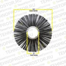 Черная волнистая комбинированная щетина из поли / проволочной подметальной машины, 6,4 x 21 3/8, 7399762