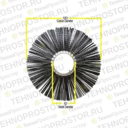 Черная волнистая щетка для подметания, 6,4 x 21 3/8, 7399763