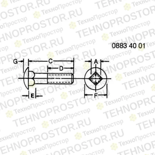 Болт, Bolt, Rd Hd Sq Short Neck, Metric 03M7201 