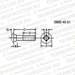 Болт, Bolt, Rd Hd Sq Short Neck, Metric 03M7207 