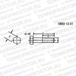 Винт с головкой, Screw, Hex Head 08H4726 