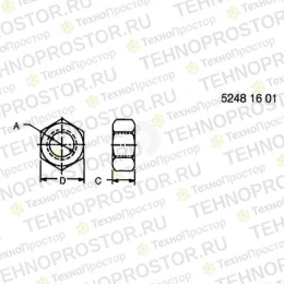 Гайка, Nut, Metric, Hex 14M7647 