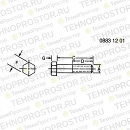 Винт с головкой, Screw, Hex Head 19H3255 