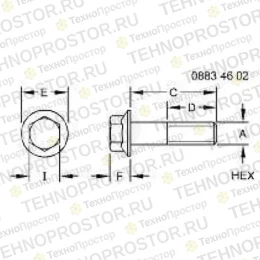 Винт, Screw, Flanged, Metric 19M10075 