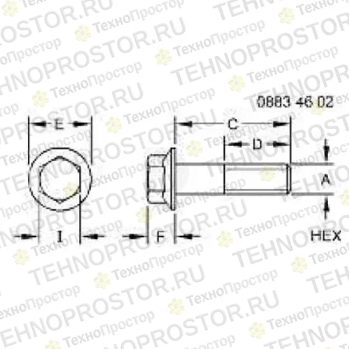 Винт, Screw, Flanged, Metric 19M10075 