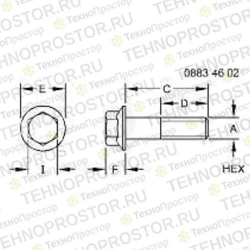 Винт, Screw, Flanged, Metric 19M7806 
