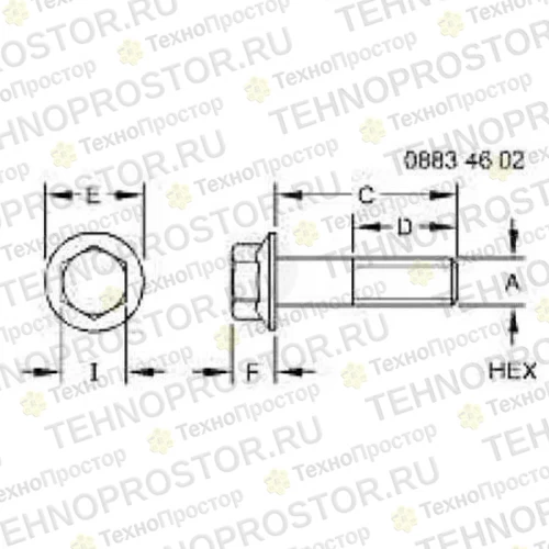 Болт, Screw, Flanged, Metric 19M7843 