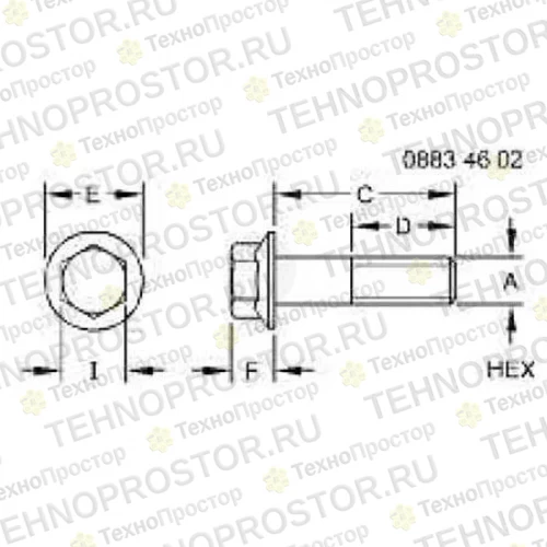 Винт, Screw, Flanged, Metric 19M7873 