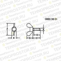 Винт с барашком, Screw, Wing, Metric 21M7236 