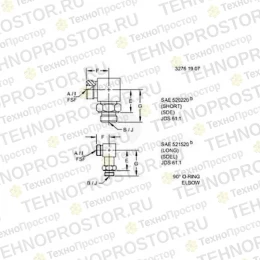 Коленчатый патрубок, 90 Deg Elbow,o-ring Fsf 38H1314 