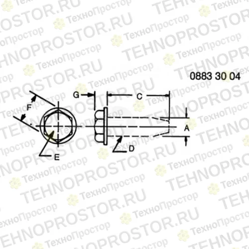 Винт, Screw, Hex Flange Head, Thread Roll GX22456 