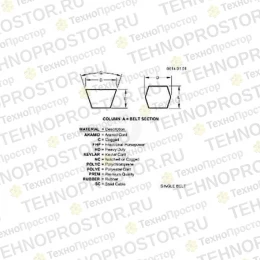 Клиновой ремень, V-belt Rotary Screen (screen Side) H214241 
