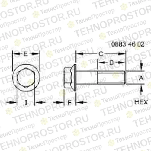 Болт, Bolt,hex Flg, M16 X 2 X 135 H227582 