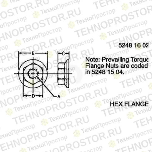 Гайка, Nut, Flanged Hex, Special R123574 
