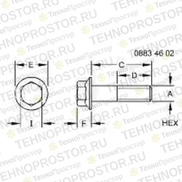 Винт с головкой, Cap Screw, M10 X 1.5 X 30 Flanged R520121 