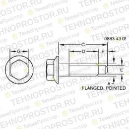 Винт с головкой, Cap Screw, M10 X 1.5 X 40.0 Hx Flg R537096 