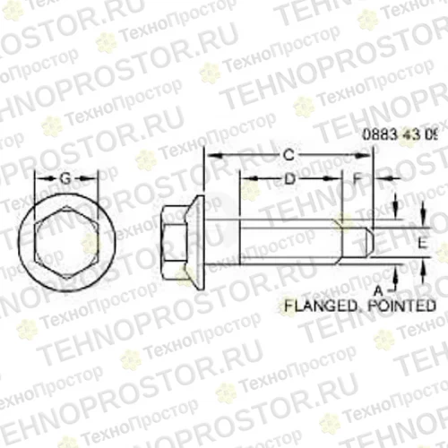 Винт с головкой, Cap Screw, M10 X 1.5 X 40.0 Hx Flg R537096 
