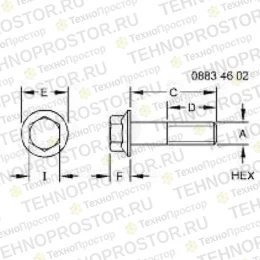 Винт с головкой, Cap Screw, Flanged Head Special RE524730 