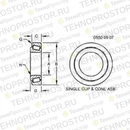 Конич. роликов. подшипник, Tapered Roller Bearing, Asmb (serv) RE64748 