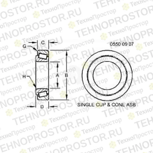 Конич. роликов. подшипник, Bearing, Roll TH111245 