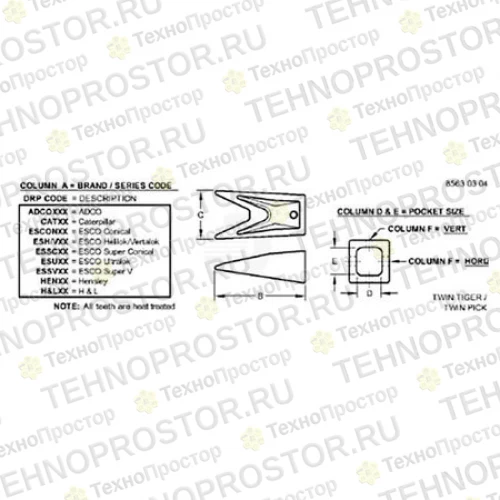Зуб, Tooth, Twin Tiger TX156WT 